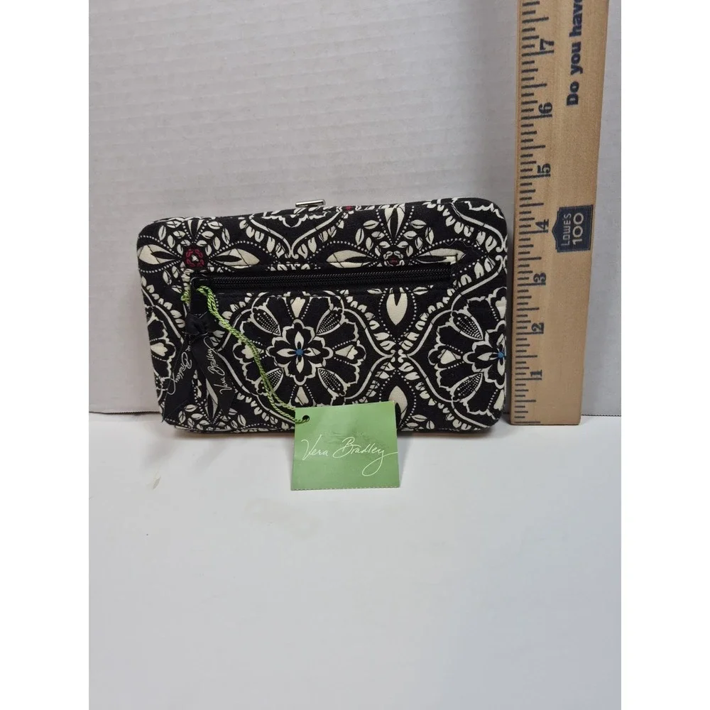 Vera Bradley Opera Wallet Retired Barcelona Floral Quilted Metal Frame Black NWT - Picture 13 of 14